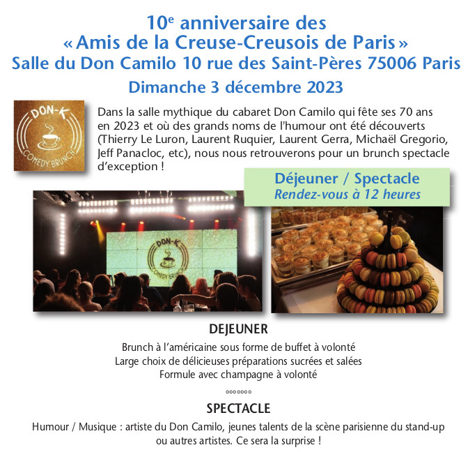 20231203 10e anniversaire des Amis de la Creuse Creusois de Paris Don Camilo Paris thmb