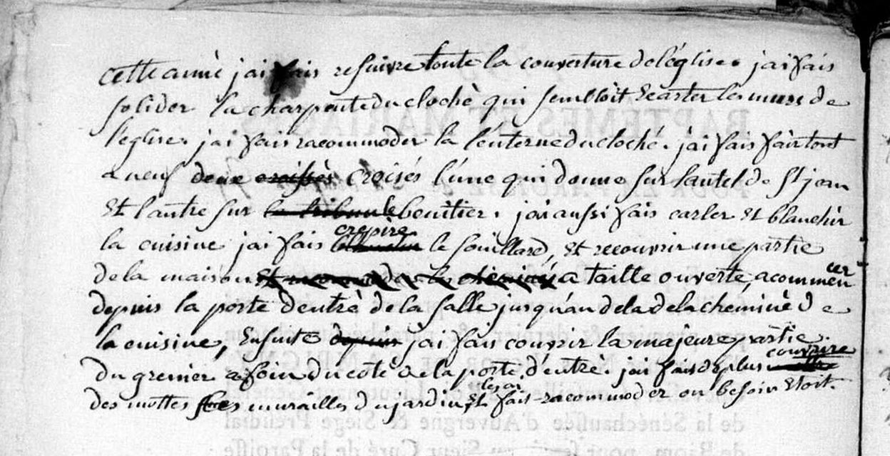 Travaux à l'église Année 1783 Lépaud, Creuse, France