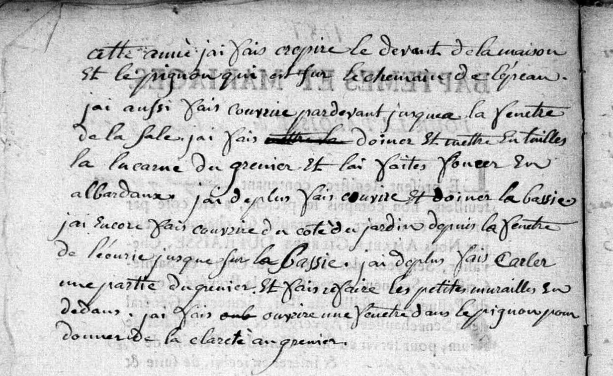 Travaux à l'église en 1787 Année 1787 Lépaud, Creuse, France